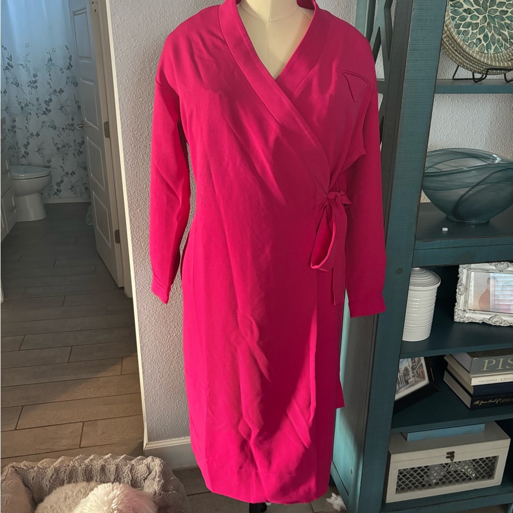 Vibrant Pink Wrap Dress